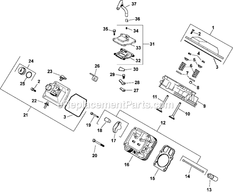 Page J Diagram and Parts List for CH20-64613  Kohler Engine