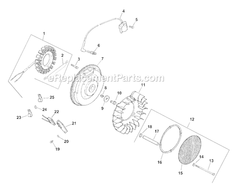 Page K Diagram and Parts List for CH20-64613  Kohler Engine
