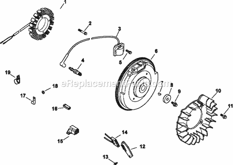 Page K Diagram and Parts List for CH20-64627  Kohler Engine