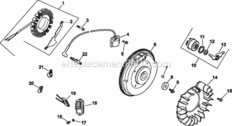 Page K Diagram and Parts List for CH20-64642  Kohler Engine