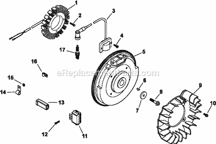 Page K Diagram and Parts List for CH18-62610  Kohler Engine