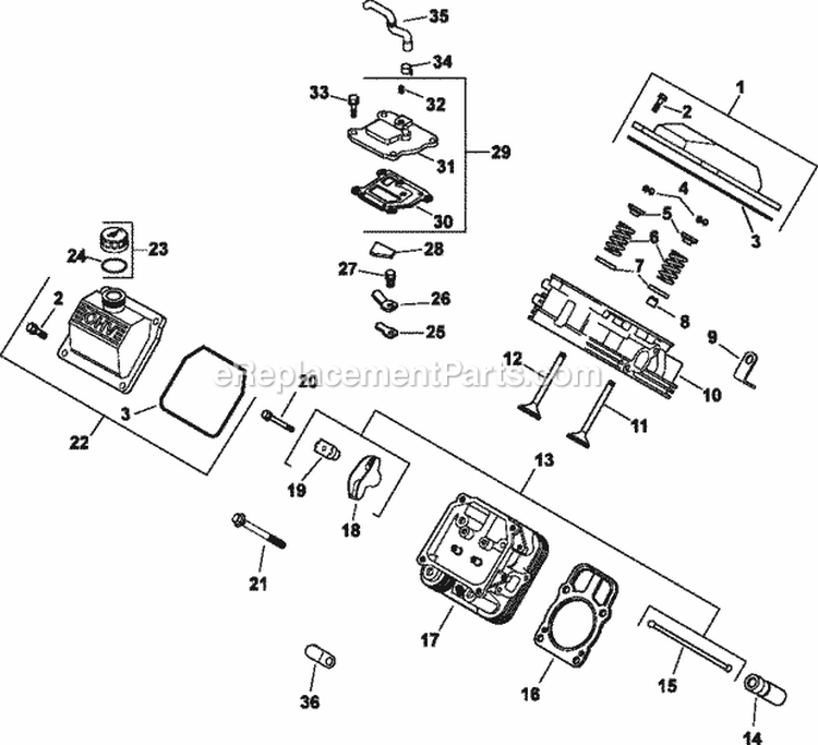 Page J Diagram and Parts List for CH18-62619  Kohler Engine