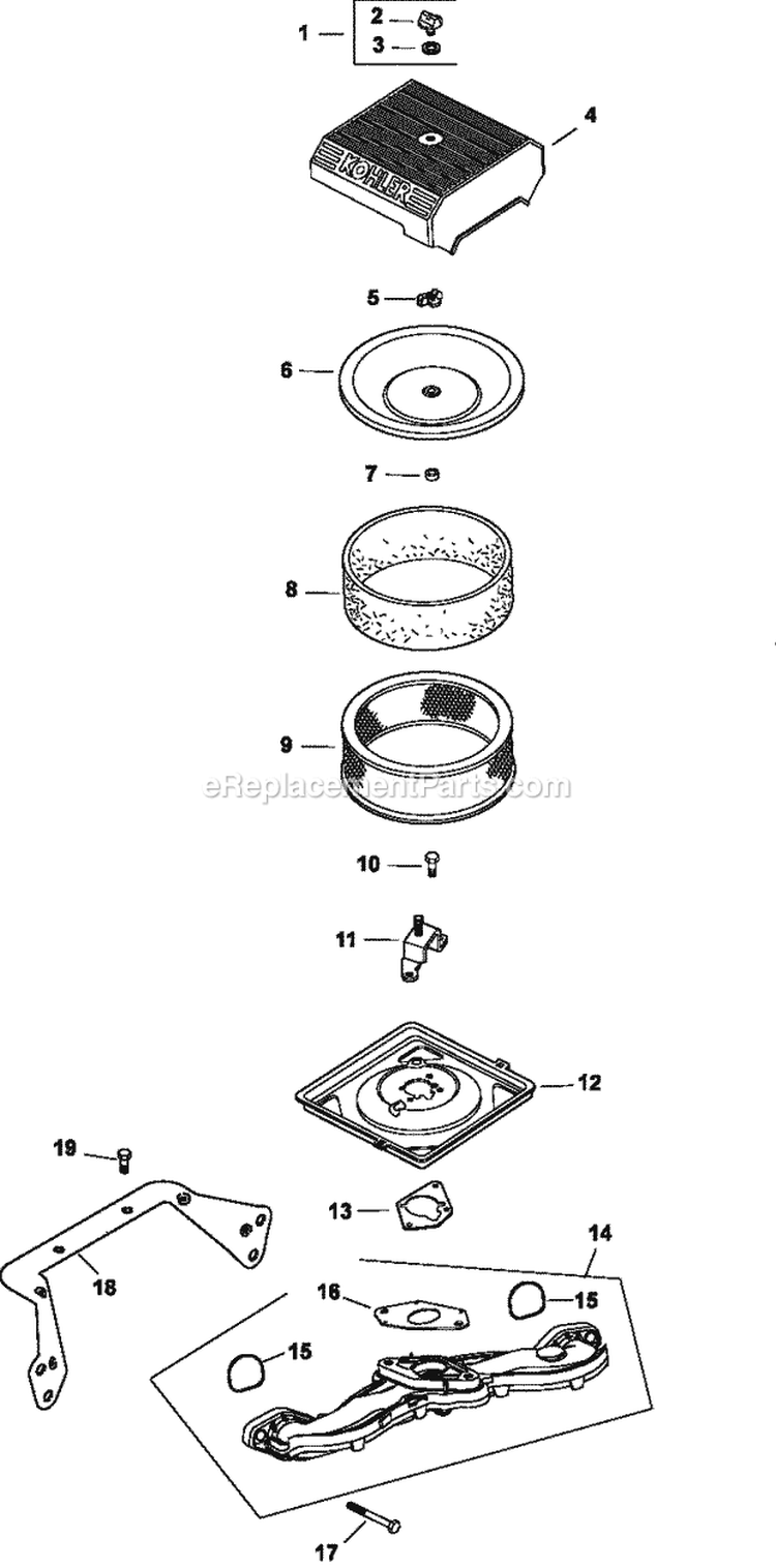Page A Diagram and Parts List for CH20-64663  Kohler Engine