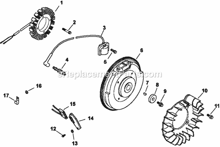 Page J Diagram and Parts List for CH20-64711  Kohler Engine