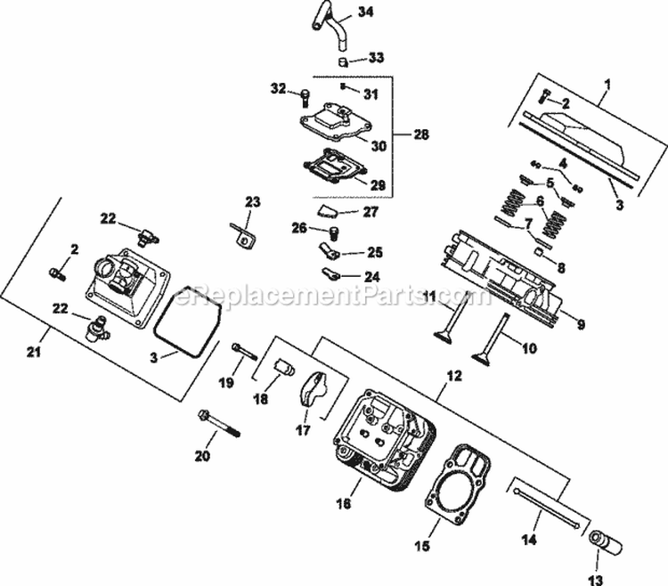 Page J Diagram and Parts List for CH20-64717  Kohler Engine