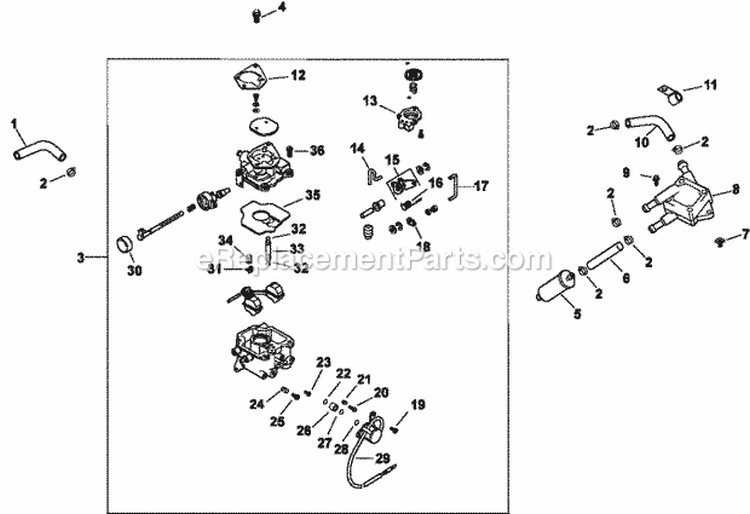 Page J Diagram and Parts List for CH20-64702  Kohler Engine