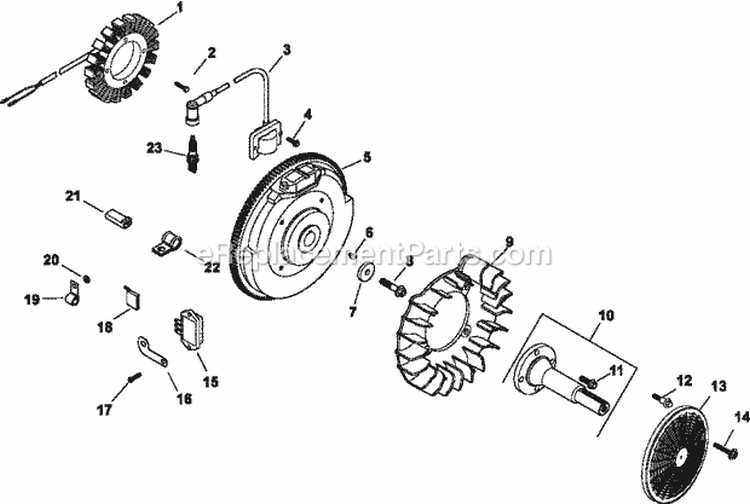 Page J Diagram and Parts List for CH20-64744  Kohler Engine