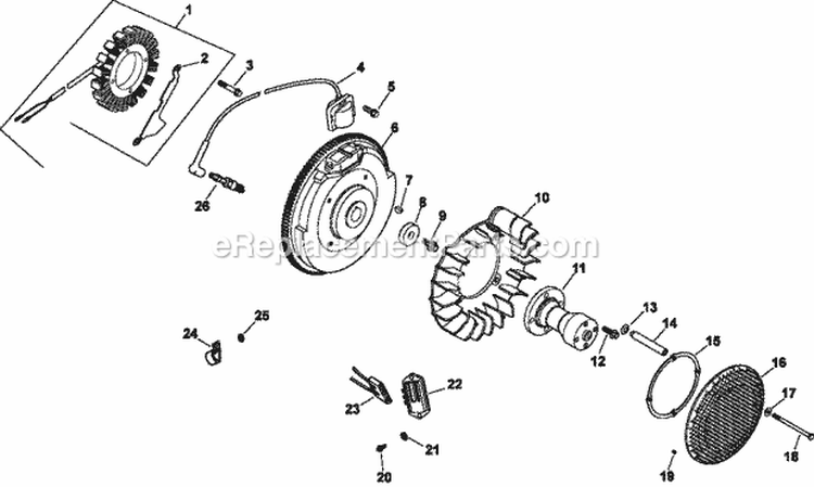 Page K Diagram and Parts List for CH18-62638  Kohler Engine