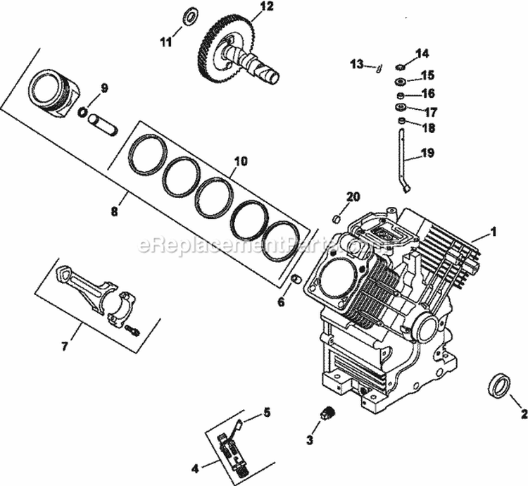 Page C Diagram and Parts List for CH20-64629  Kohler Engine