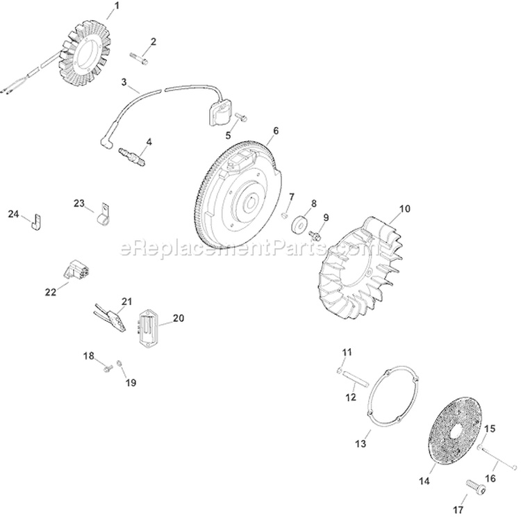 Page J Diagram and Parts List for CH20S-64562  Kohler Engine