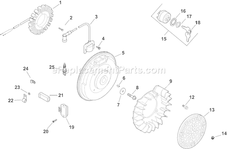 Page J Diagram and Parts List for CH20S-64652  Kohler Engine