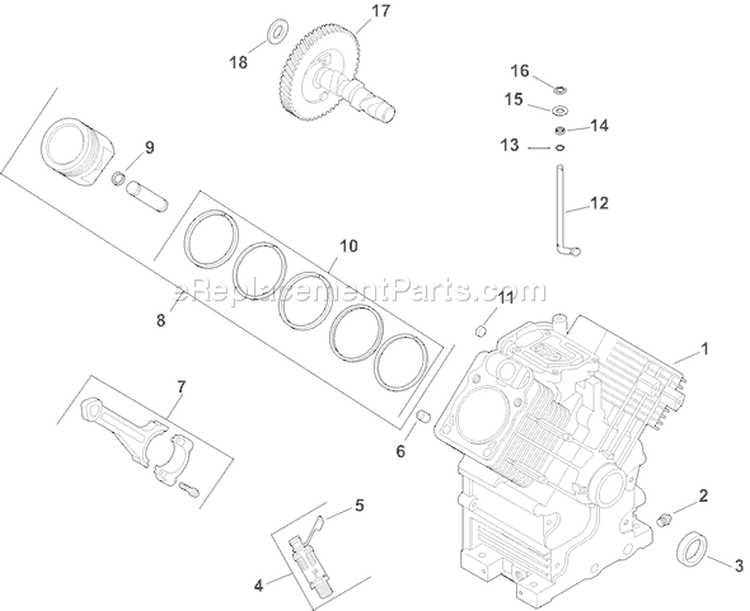 Page C Diagram and Parts List for CH18S-62571  Kohler Engine