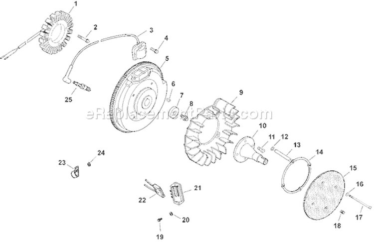 Page J Diagram and Parts List for CH20S-64694  Kohler Engine