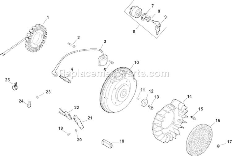 Page J Diagram and Parts List for CH20-64608  Kohler Engine