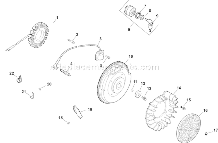 Page J Diagram and Parts List for CH20S-64698  Kohler Engine