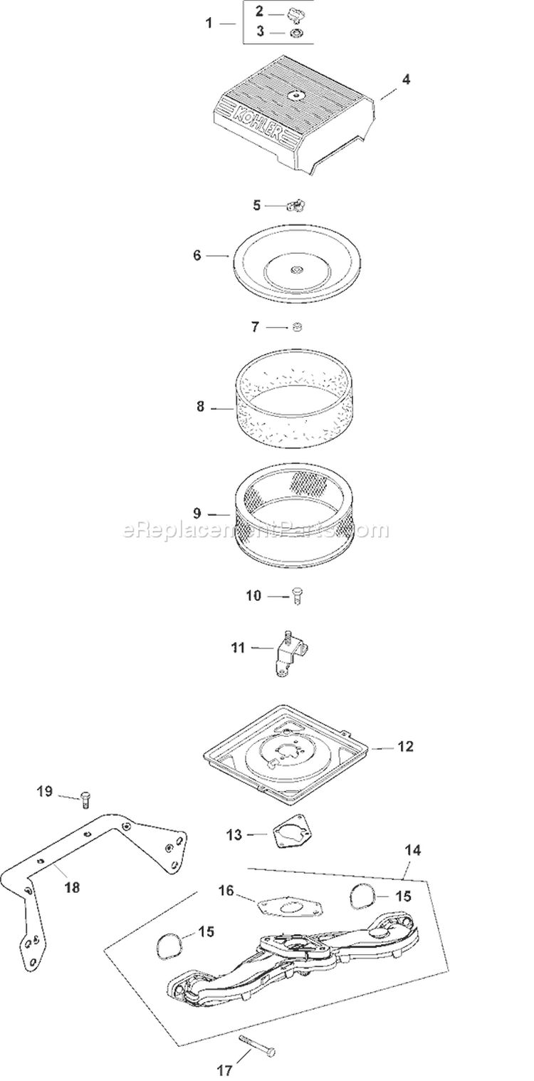 Page A Diagram and Parts List for CH20S-64663  Kohler Engine