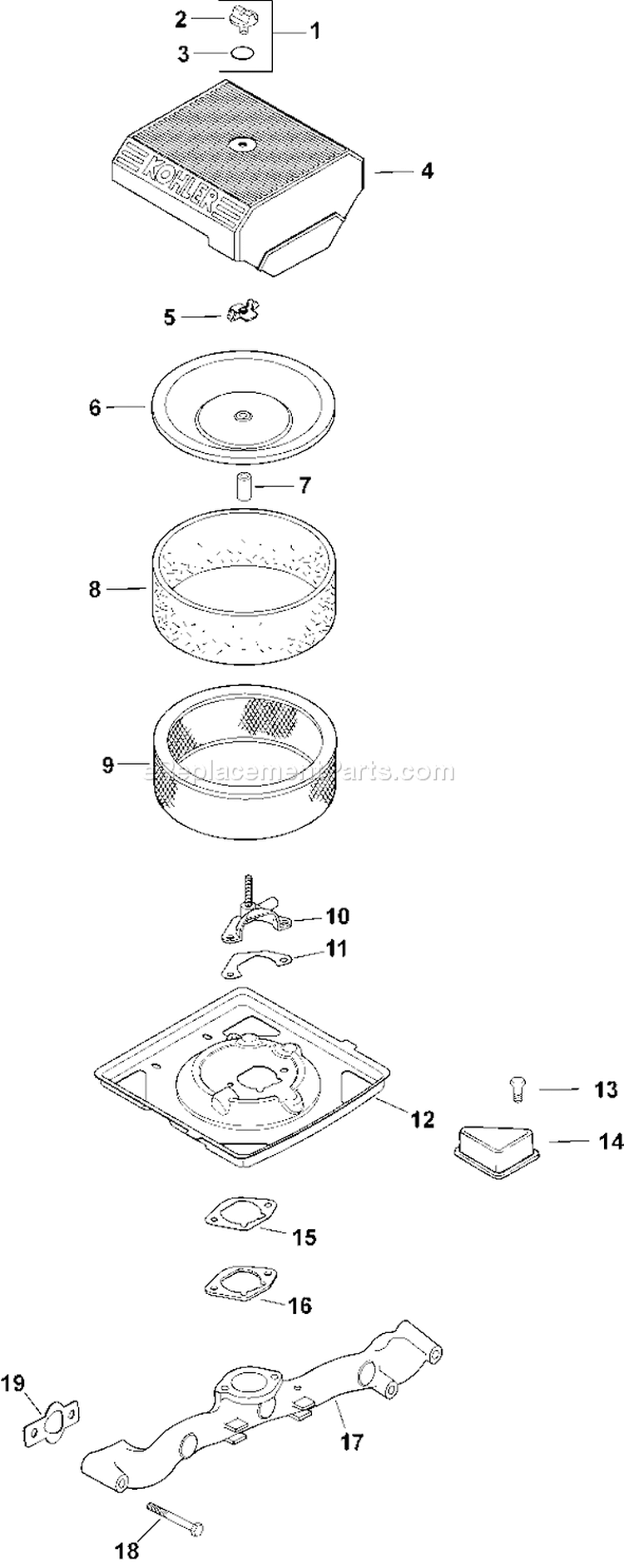Page A Diagram and Parts List for CH20S-64686  Kohler Engine
