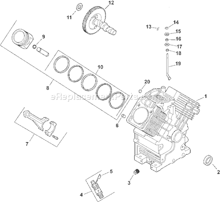 Page C Diagram and Parts List for CH20S-64629  Kohler Engine