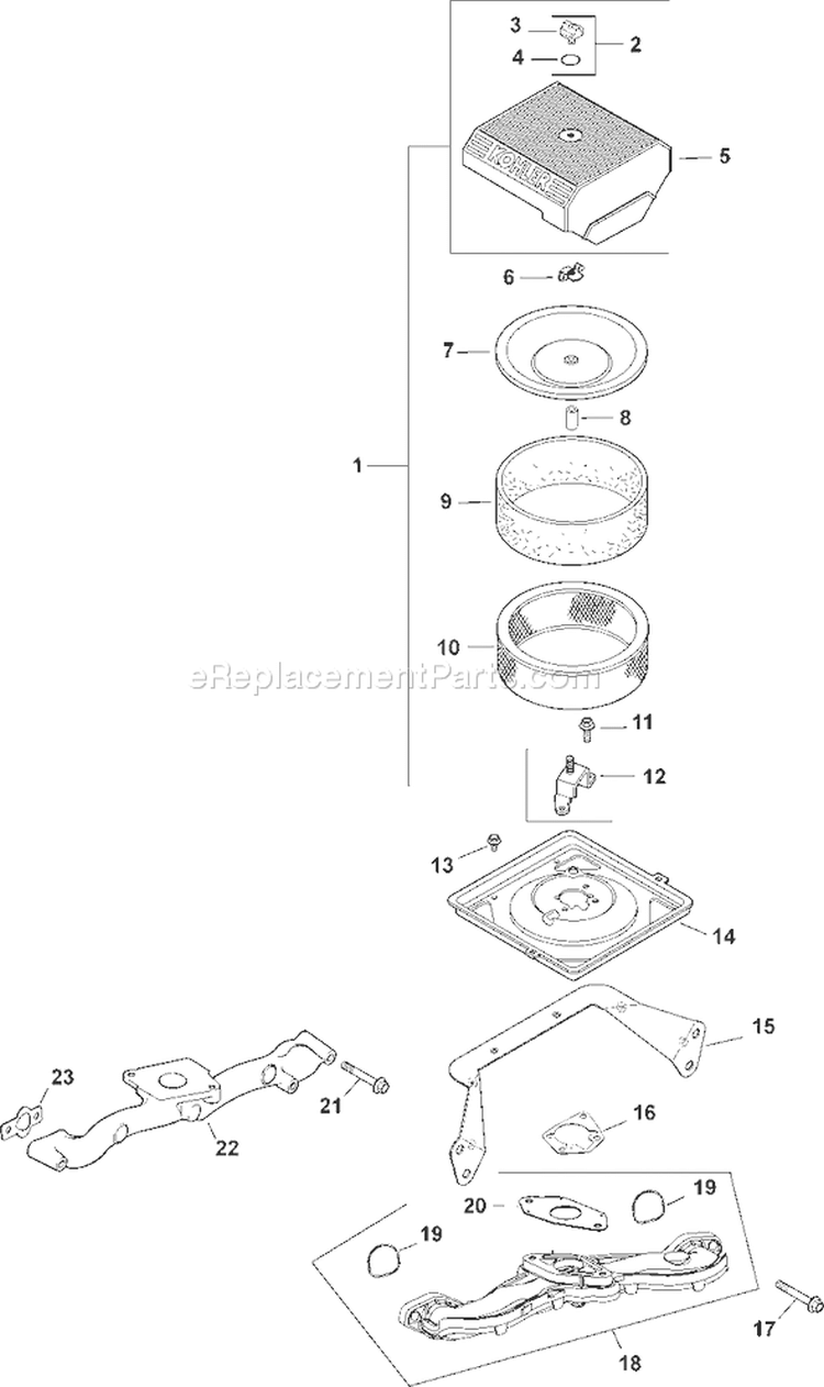 Page A Diagram and Parts List for CH20S-64746  Kohler Engine