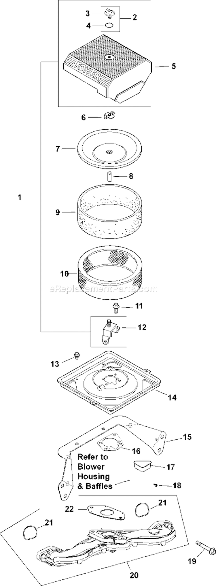 Page A Diagram and Parts List for CH20S-64749  Kohler Engine