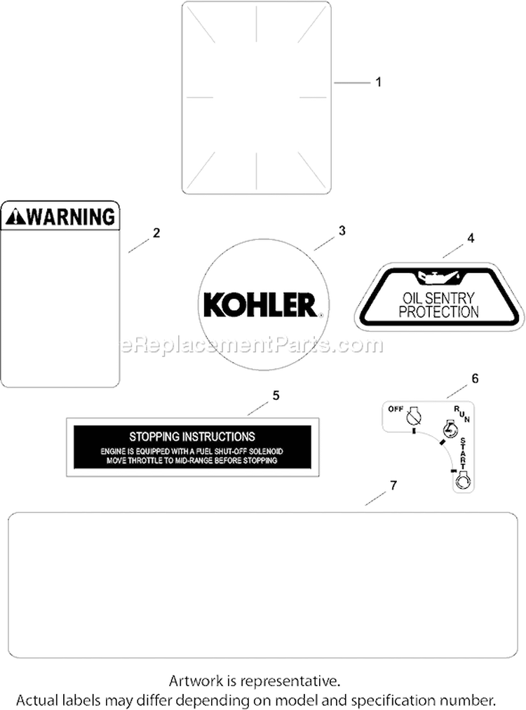 Page E Diagram and Parts List for CH20S-64570  Kohler Engine