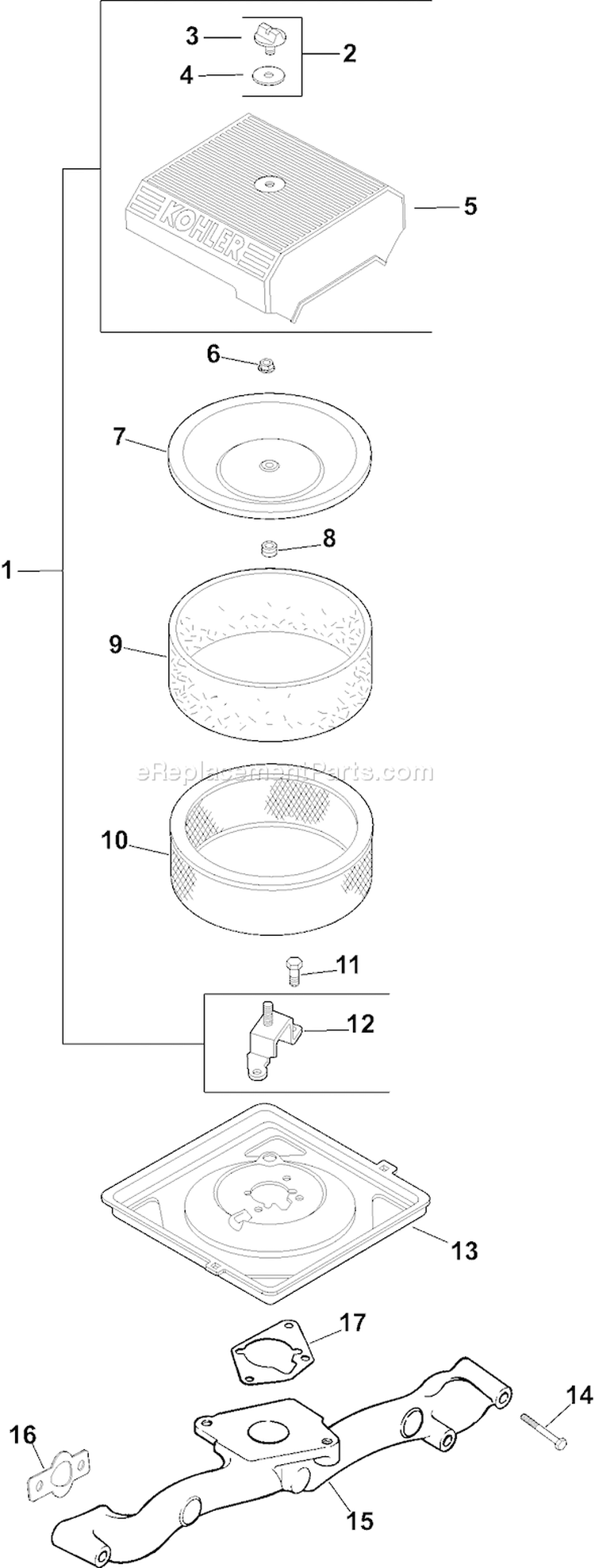 Page A Diagram and Parts List for CH20S-64762  Kohler Engine