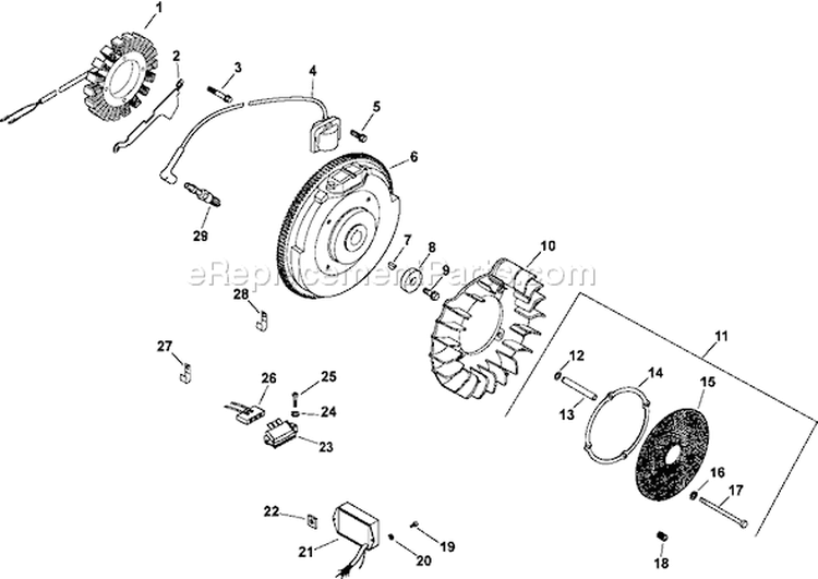 Page J Diagram and Parts List for CH22-66532  Kohler Engine