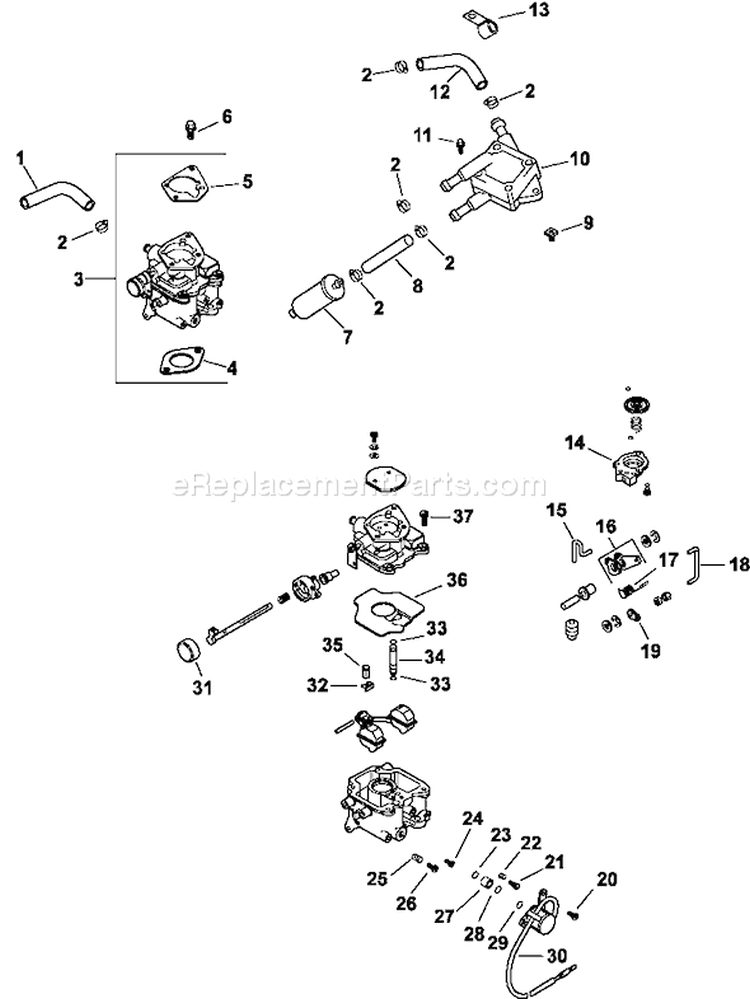 Page H Diagram and Parts List for CH22-66532  Kohler Engine