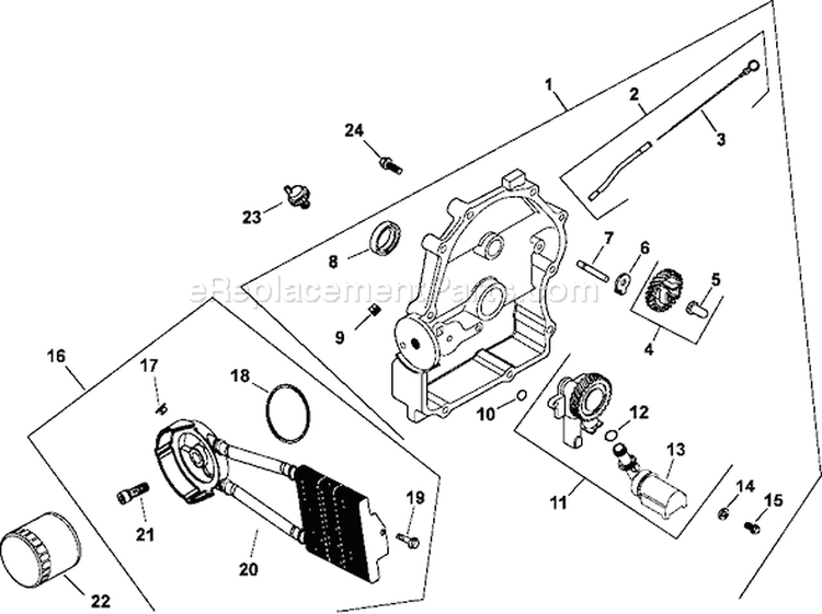 Page K Diagram and Parts List for CH22-66542  Kohler Engine