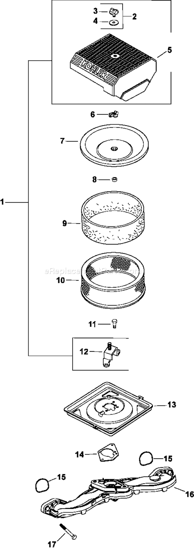 Page A Diagram and Parts List for CH22-66541  Kohler Engine