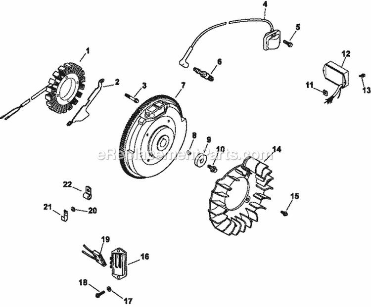Page J Diagram and Parts List for CH22-66556  Kohler Engine