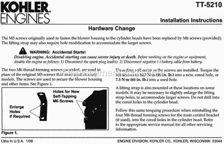 Page B Diagram and Parts List for CH20-64571  Kohler Engine