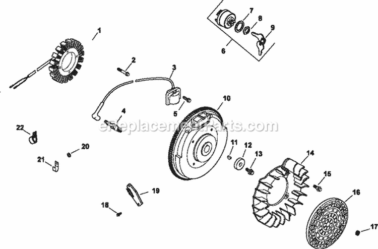 Page J Diagram and Parts List for CH20-64698  Kohler Engine