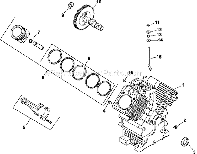 Page D Diagram and Parts List for CH18-62507  Kohler Engine