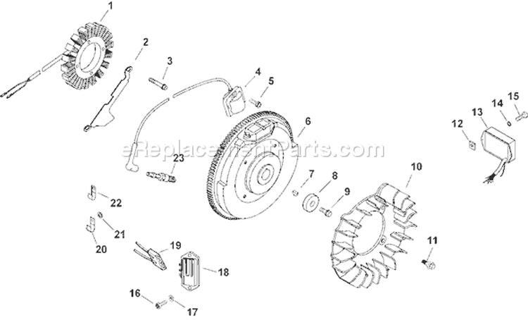 Page J Diagram and Parts List for CH22S-66558  Kohler Engine