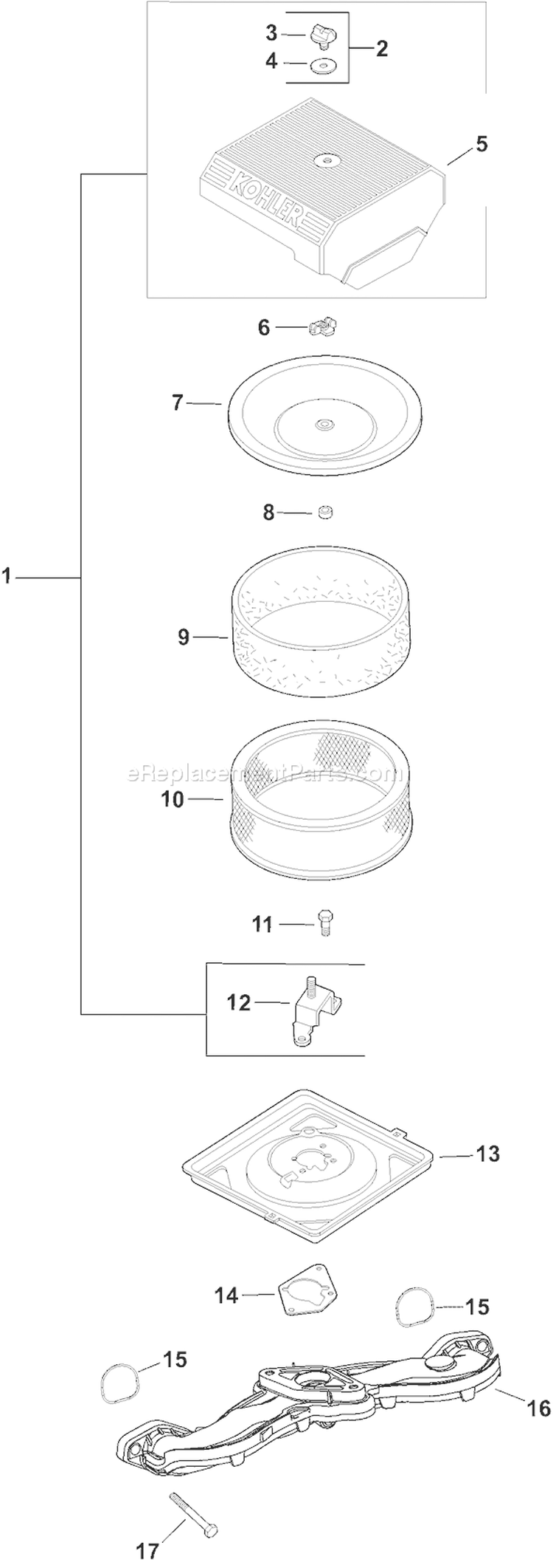 Page A Diagram and Parts List for CH18S-62613  Kohler Engine