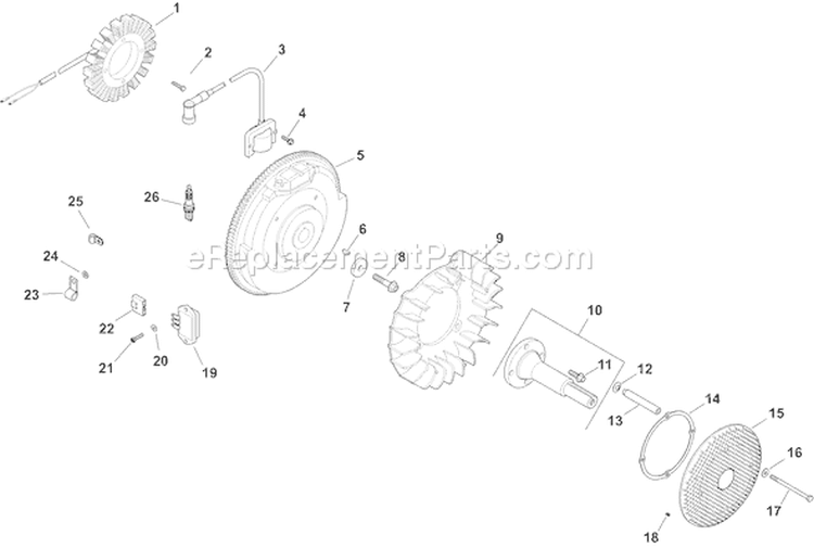 Page J Diagram and Parts List for CH22S-76551  Kohler Engine