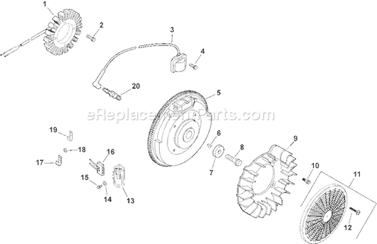 Page J Diagram and Parts List for CH22S-76594  Kohler Engine