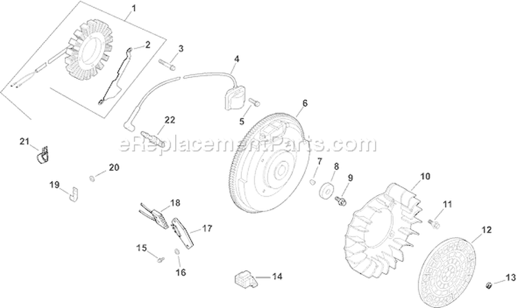 Page J Diagram and Parts List for CH18S-62646  Kohler Engine