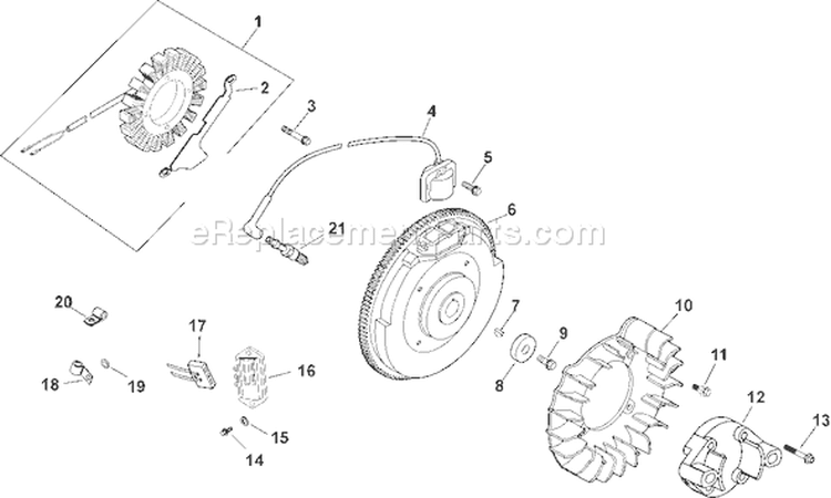 Page J Diagram and Parts List for CH22S-76620  Kohler Engine
