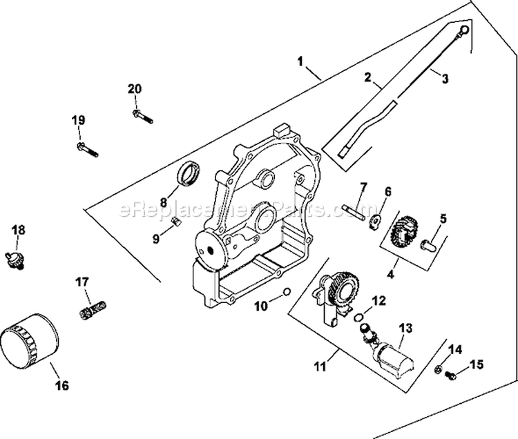 Page K Diagram and Parts List for CH23-76522  Kohler Engine