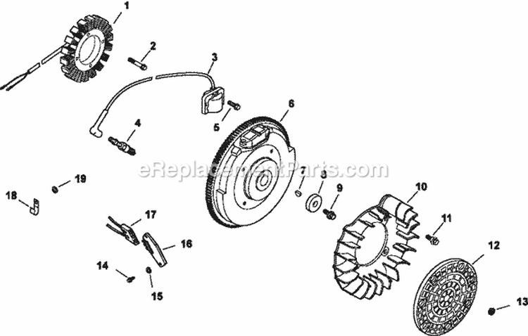 Page J Diagram and Parts List for CH20-64663  Kohler Engine