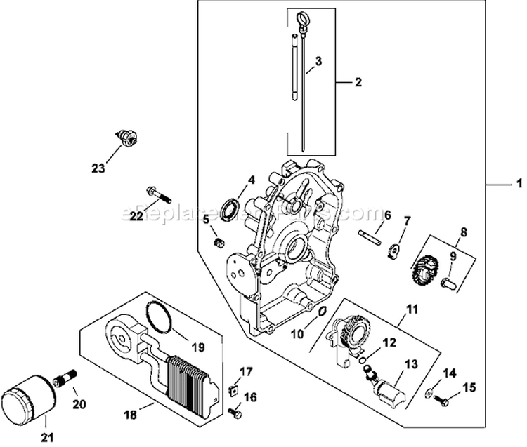 Page L Diagram and Parts List for CH23-76535  Kohler Engine