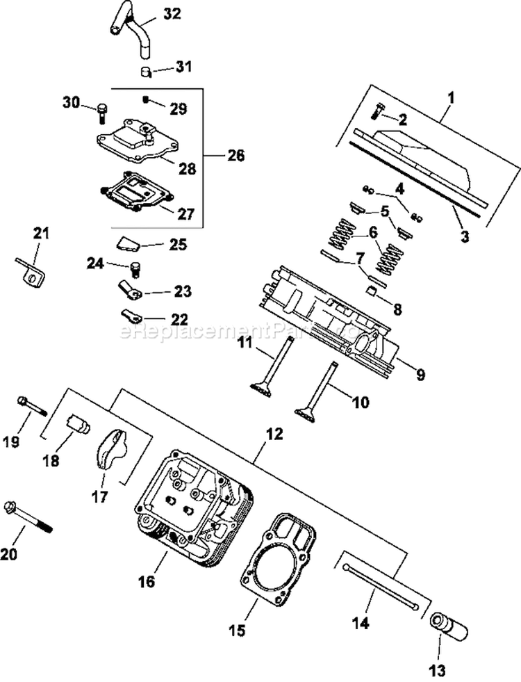 Page J Diagram and Parts List for CH23-76536  Kohler Engine