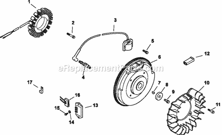 Page K Diagram and Parts List for CH23-76554  Kohler Engine