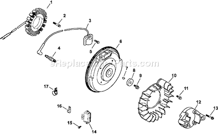 Page J Diagram and Parts List for CH23-76560  Kohler Engine