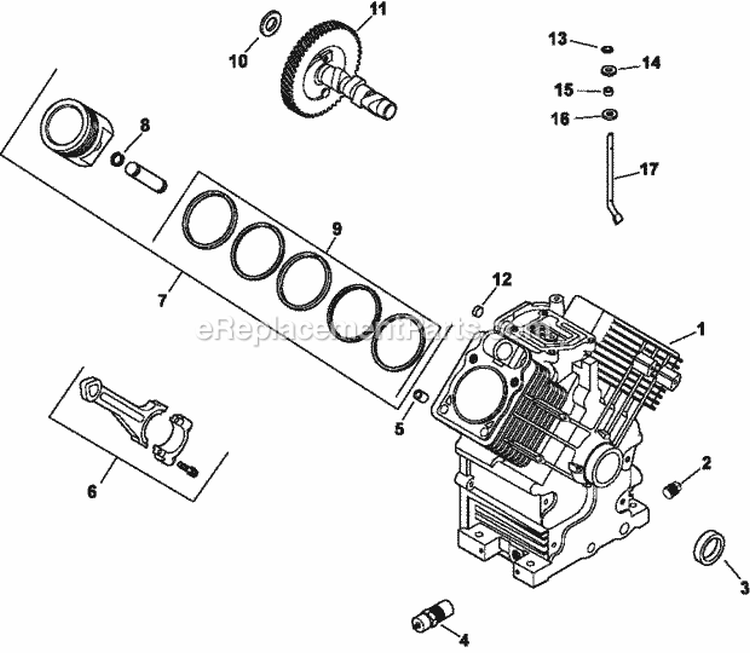 Page C Diagram and Parts List for CH18-62596  Kohler Engine