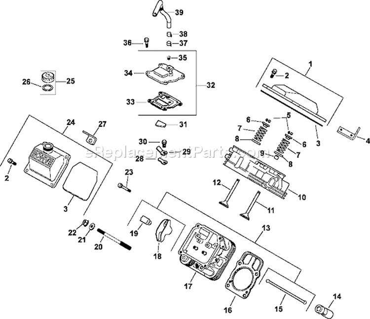 Page J Diagram and Parts List for CH23-76569  Kohler Engine