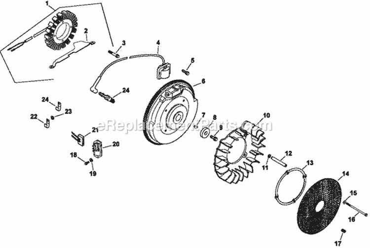 Page J Diagram and Parts List for CH20-64700  Kohler Engine
