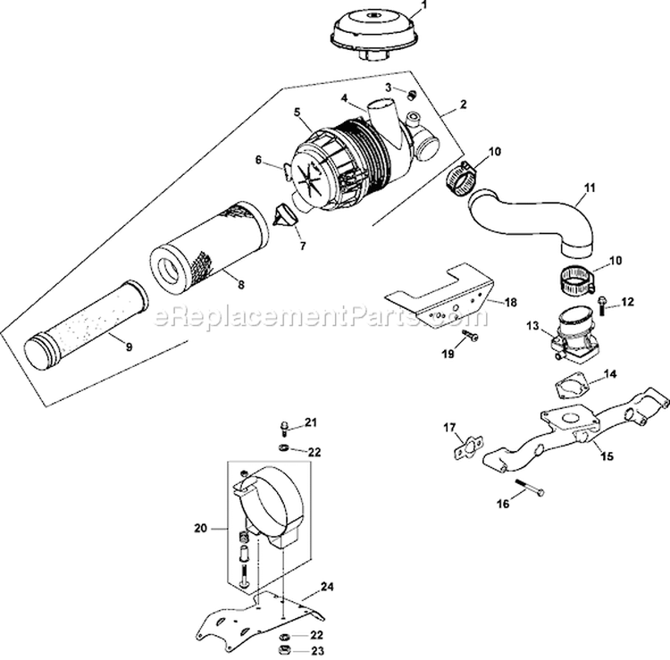 Page A Diagram and Parts List for CH23-76591  Kohler Engine